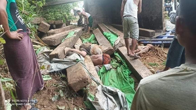 အမ်းမြို့နယ်တွင် သစ်တင်ကားတိမ်းမှောက်၍ ၅ ဦးသေ ၂ဦးဒဏ်ရာရ