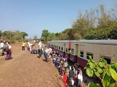 ရန်ကုန်-မော်လမြိုင်ရထားတွဲဆိုင်း ၄ တွဲ လမ်းချော်ခဲ့မှု ဖြစ်ပွားခဲ့