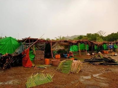 မြေပုံ စညှင်းစစ်ဘေးရှောင်စခန်း ရိက္ခာများပြတ်လပ်နေ