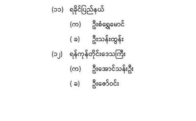 ရခိုင်ပြည်နယ် စီမံအုပ်ချုပ်ရေးကောင်စီဝင်များအဖြစ် ဦးစံရွှေမောင်နှင့်ဦးသန်းထွန်းတို့ကို ခန့်အပ်တာဝန်ပေး