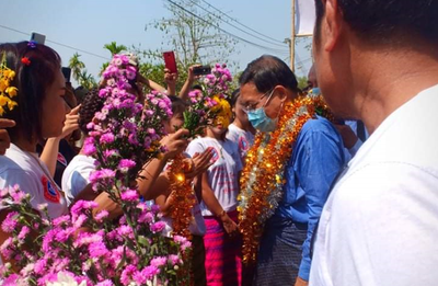 ဒေါက်တာအေးမောင်၏ မင်းပြားမြို့ခရီးစဉ်တွင် လူပေါင်း ၅ဝဝဝခန့် ကြိုဆို