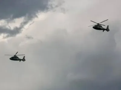 အမ်းမြို့နယ်တွင် Mi 35 နှစ်စင်းဖြင့်လာရောက်ပစ်ခတ်နေ